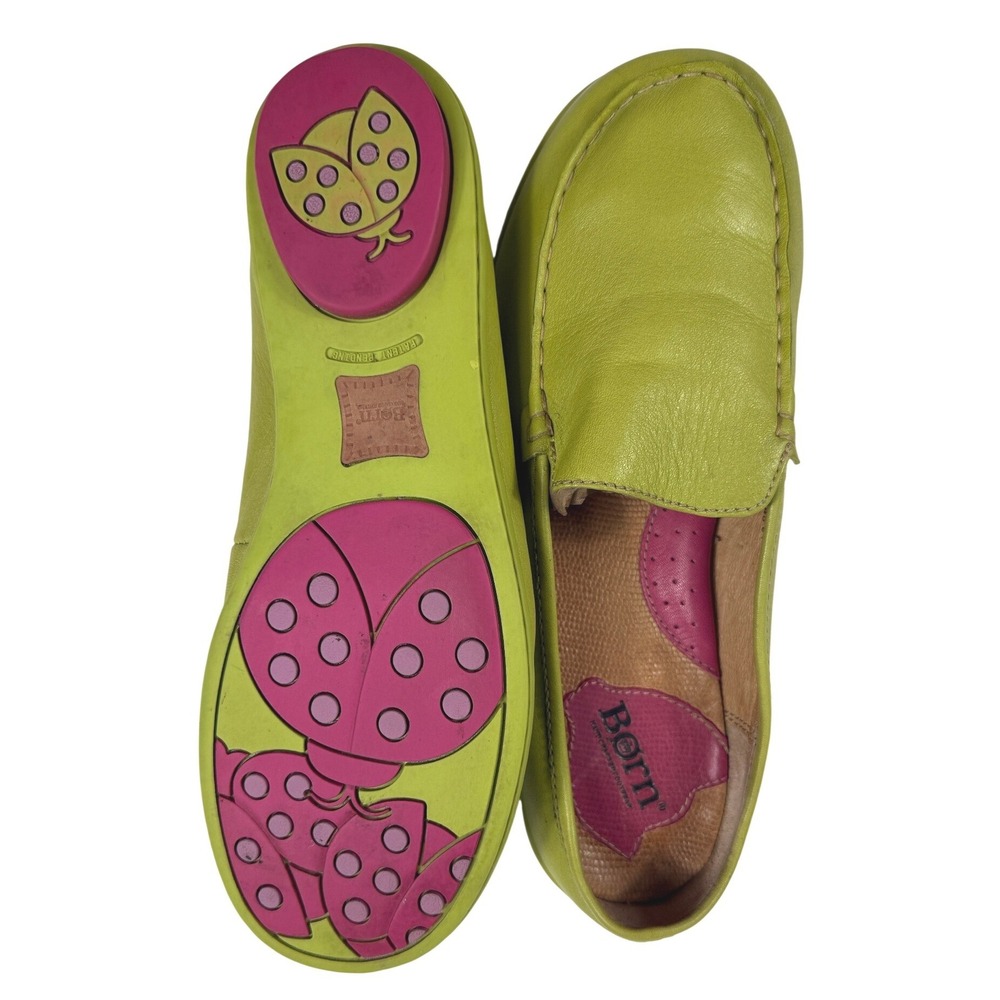 Børn Carrera Womens Lime Green Leather Ladybug Sole Driving Shoe Size 9 40.5 - Picture 2 of 7